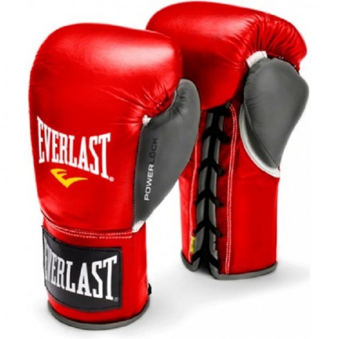 Перчатки боевые EVERLAST POWERLOCK 8oz красно/серые 27108070000 Перчатки боевые EVERLAST POWERLOCK 8oz красно/серые 27108070000