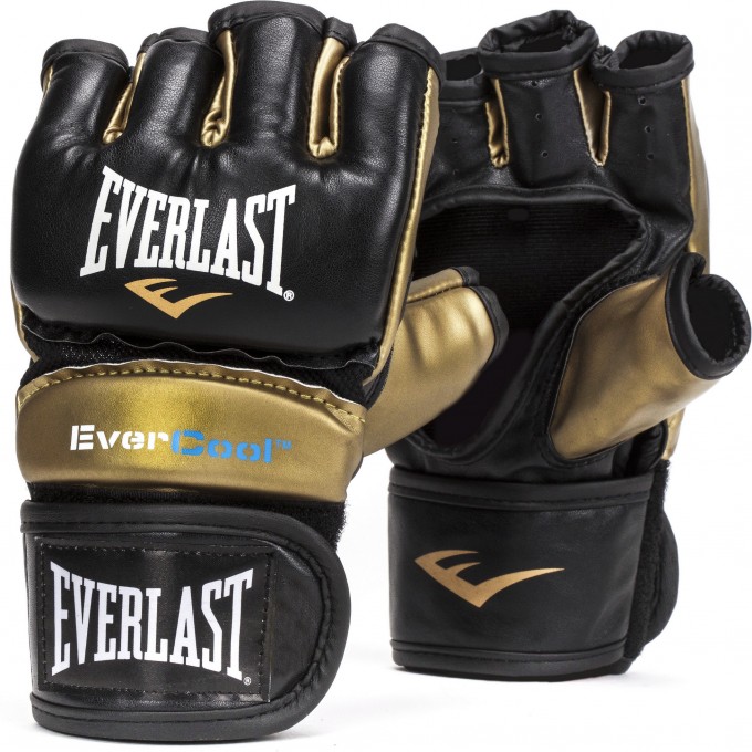 Перчатки тренировочные EVERLAST EVERSTRIKE ML черно/золотые P00000663 ML BK/GD Перчатки тренировочные EVERLAST EVERSTRIKE ML черно/золотые P00000663 ML BK/GD