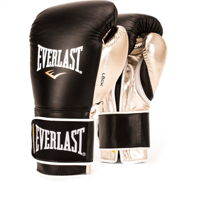 Перчатки тренировочные EVERLAST POWERLOCK 12oz черно/золотые P00000612 Перчатки тренировочные EVERLAST POWERLOCK 12oz черно/золотые P00000612