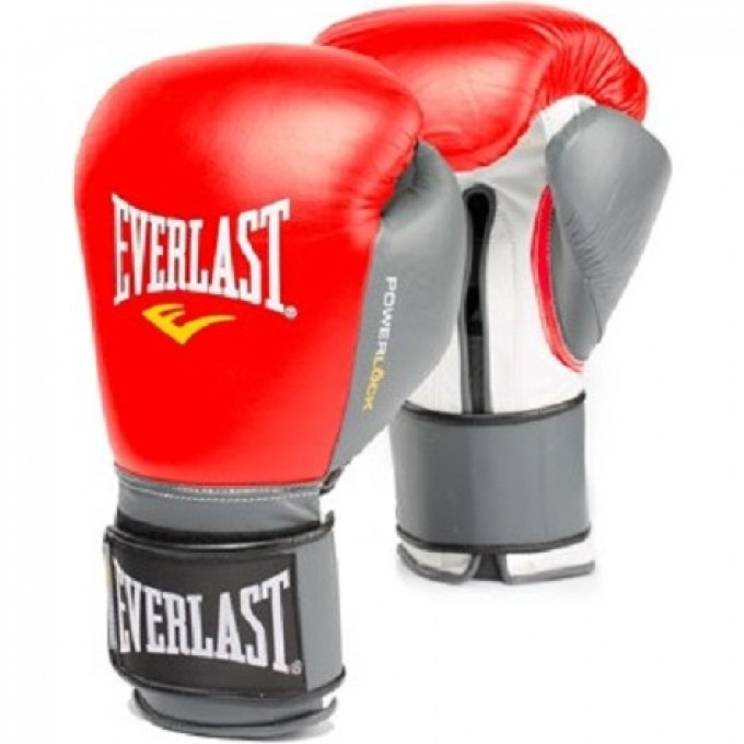 Перчатки тренировочные EVERLAST POWERLOCK 12oz красно/серые 2200556 Перчатки тренировочные EVERLAST POWERLOCK 12oz красно/серые 2200556