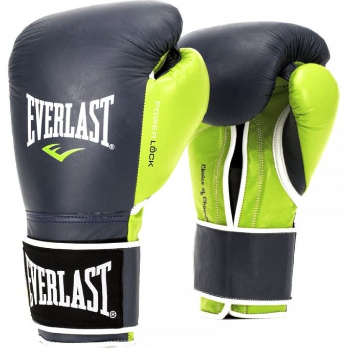Перчатки тренировочные EVERLAST POWERLOCK 12oz сине/зеленые P00000616 Перчатки тренировочные EVERLAST POWERLOCK 12oz сине/зеленые P00000616