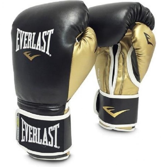 Перчатки тренировочные EVERLAST POWERLOCK PU 16oz черно/золотые P00000724 Перчатки тренировочные EVERLAST POWERLOCK PU 16oz черно/золотые P00000724