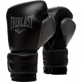 Перчатки тренировочные EVERLAST POWERLOCK PU 2 16oz черные Перчатки тренировочные EVERLAST POWERLOCK PU 2 16oz черные