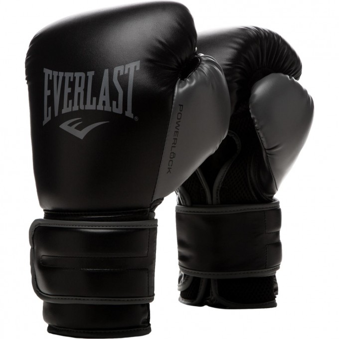 Перчатки тренировочные EVERLAST POWERLOCK PU 2 16oz черные P00002286 Перчатки тренировочные EVERLAST POWERLOCK PU 2 16oz черные P00002286